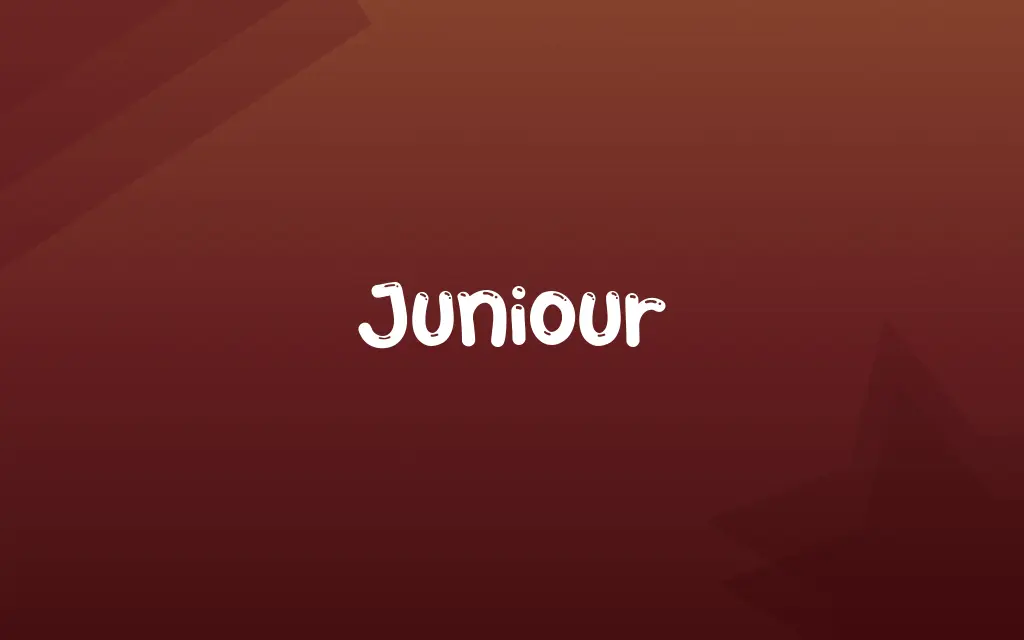 Juniour Definition and Meaning