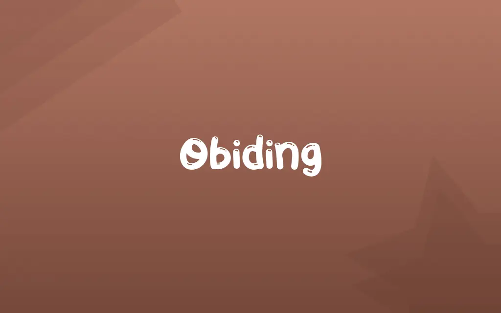Obiding Definition and Meaning